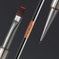 Stylo de construction d'ongles de luxe double tête Luoya avec pinceau en poils de Kolinsky, outil professionnel multifonctionnel pour la peinture et la pose de colle sur les ongles