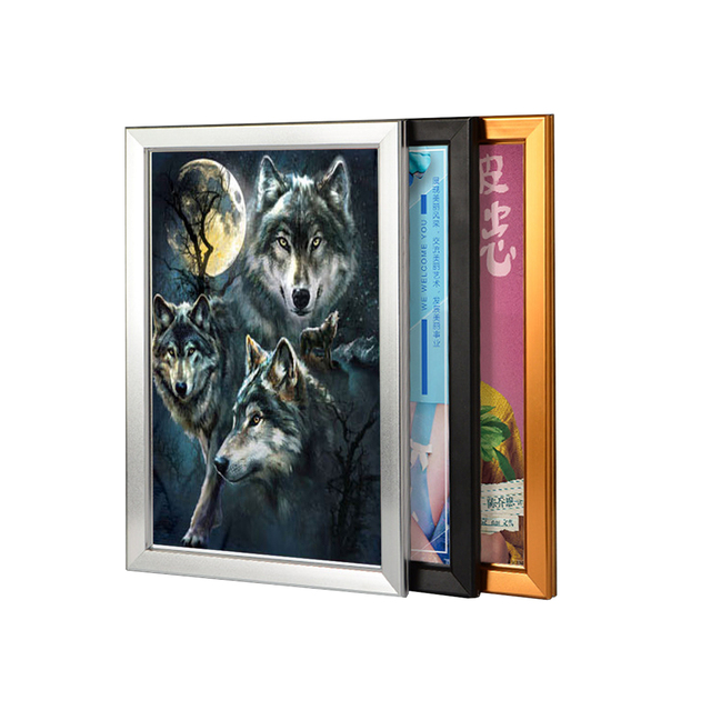 Aluminum Led Lamp Box Silver Plated Photo Frame Silver Jewelry Box Shadow Box Frames Wood