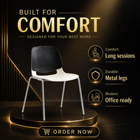 Chaise de conférence moderne pour auditorium, salle de classe et réunion, avec dossier ergonomique, structure métallique et assise et dossier en plastique