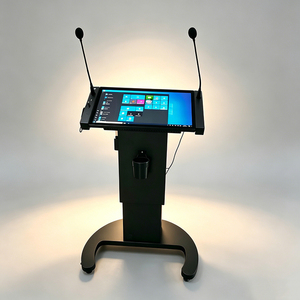 Nuevo Podio Digital Interactivo Multifuncional Inteligente con Pantalla Táctil, Micrófonos Dobles y Ruedas Giratorias - Product Image 6