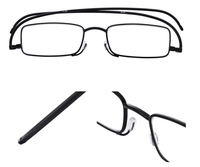 Lunettes de lecture bon marché pour femmes et hommes 2025, lunettes à monture métallique, lunettes de lecture pliables sans monture avec étui