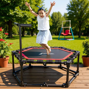 <span class=keywords><strong>Trampoline</strong></span> de fitness hexagonal pliable avec poignée en T, 54 cordes élastiques, silencieux, pour exercices en intérieur - Product Image 5
