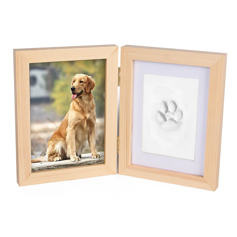 7 inç köpek kedi Pet Paw Keepsake kil kalıp takımı resim çerçevesi ahşap fotoğraf çerçevesi için Pet köpek anıtı pençe hatıra