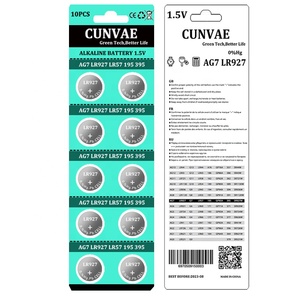 Pile 50 pièces de monnaie 395 LR927SW 399 LR927W <span class=keywords><strong>AG7</strong></span> LR927 1.55V, écouteurs originaux en oxyde d'argent, pour montre jouet, batterie - Product Image 1