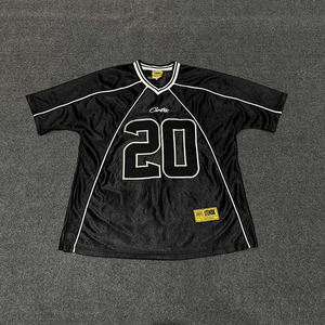 เสื้อยืดเจอร์ซีย์แขนสั้นปักลายตาข่ายสไตล์สปอร์ต หมายเลขสไตล์ฮิปฮอป ยูนิเซ็กส์ ทรงหลวม ทันสมัย - Product Image 3