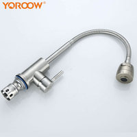 Mélangeur de robinet de cuisine moderne en nickel brossé 360 degrés pivotant tuyau flexible robinet d'évier de cuisine usine 304 acier inoxydable Chine