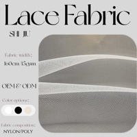 Tissu en maille de nylon blanc 15 g/m² respirant et léger de 1 mm, 100 % nylon, pour robes de soirée et robes à paillettes, tissu tulle, tissu dentelle