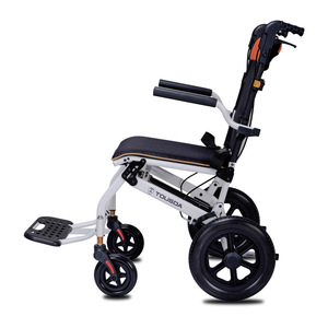 Fauteuil roulant pliable Tousda en alliage d'aluminium léger pour personnes âgées, aide à la mobilité pour les voyages, avec quatre roues et siège réglable - Product Image 2