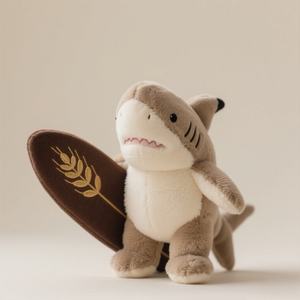 Özel köpekbalığı dolması hayvan peluş oyuncak kişiselleştirilmiş maskot Plushies özel köpekbalığı peluş oyuncak sörf tahtası ile marka promosyon için - Product Image 4