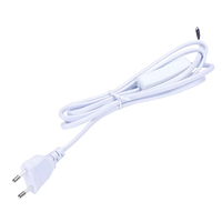 Conector de cable LED de 6 pies/1,8 m, 2 núcleos, enchufe de la UE, cable de alimentación de tubo LED, cable de extensión de alimentación con interruptor de encendido/apagado, lámpara de escritorio, envío directo