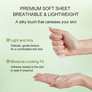 Mascarilla Facial Hidratante Vegana Aloderma con Aloe <span class=keywords><strong>Vera</strong></span> Orgánico y Ácido Hialurónico para Piel Mixta/Seca/Grasa 25g*5 - Product Image 3