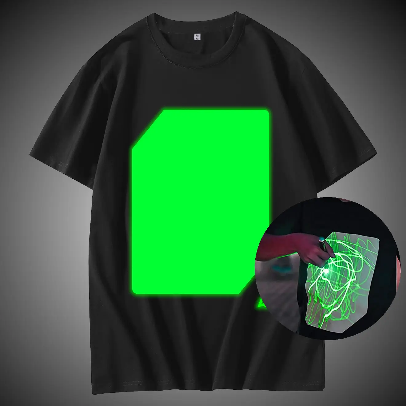 Verlicht Voor Mannen Tshirt Lichtgevende T-Shirt Groothandel Custom Reflecterende Gloed In Donkere Warmteoverdracht Vinyl Sublimatie Blanks Casual