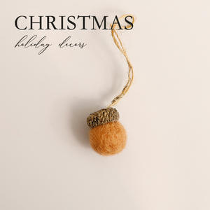 Boule d'acorn en feutre de laine faite à la main, pendentif décoratif pour arbre, matériel de décoration de scène de Noël DIY transfrontalier en sacs - Product Image 3