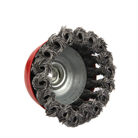 Brosse coupelle en fil métallique M14 Arbor Roue abrasive en acier au carbone pour meuleuse d'angle Parfait pour la restauration du métal Soudure