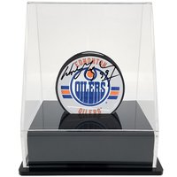 Étui de présentation pour rondelles de hockey en Perspex transparent avec support blanc, boîte de protection en plastique amovible pour rondelles de collection