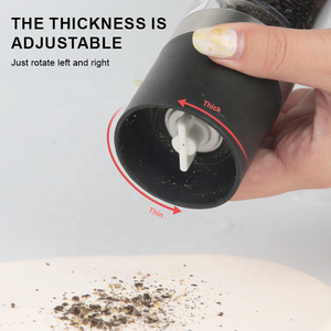 Moulin à sel et à poivre <span class=keywords><strong>manuel</strong></span> rechargeable à double chambre, conception 2 en 1, mécanisme de broyage réglable, plastique épais, moulin à poivre noir - Product Image 4