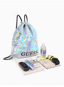 Fashion Dazzling Laser Silvery <b>String</b> <b>Bag</b> Travel Leisure Waterproof PU Drawstring Backpack with Custom Logo - Product Image 6