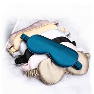 Masque de sommeil occultant moderne en soie de mûrier de 19 mm, tissé, double face, avec logo brodé et imprimé, et bande élastique - Product Image 2