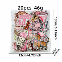 Patch Bordir Tempel Setrika Warna Pink Howdy Cowgirl Boots Horseshoe Kuda Anjing Sapi untuk Dekorasi Pakaian Topi Tas