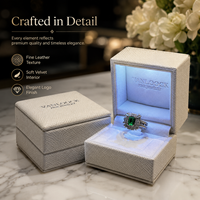 Boîte à bijoux de luxe avec écran LED, boîte d'affichage haut de gamme, logo personnalisé, emballage élégant en velours pour cadeau de mariage ou d'anniversaire