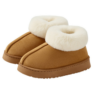 Zapatillas de invierno unisex con forro polar grueso, puntera circular, suela de PVC, ligeras, antideslizantes, cálidas y silenciosas para exterior e interior - Product Image 5