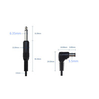 Câble microphone mâle 5.5MMX2.1MM DC vers 6.35MM mono