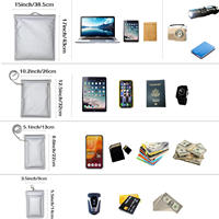 Bolsa para Documentos Anti-Robo, Anti-Rastreo, Resistente al Fuego, Impermeable y Ecológica, 4 Piezas, Correa Ajustable, Bolsa de Almacenamiento para Llaves de Coche y Teléfono, Multiusos