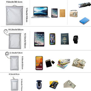 Bolsa de documentos impermeable ignífuga antirrobo, antiseguimiento, 4 Uds., correa de ajuste con llave de coche y bolsa de almacenamiento <span class=keywords><strong>para</strong></span> teléfono, producto de archivo - Product Image 6