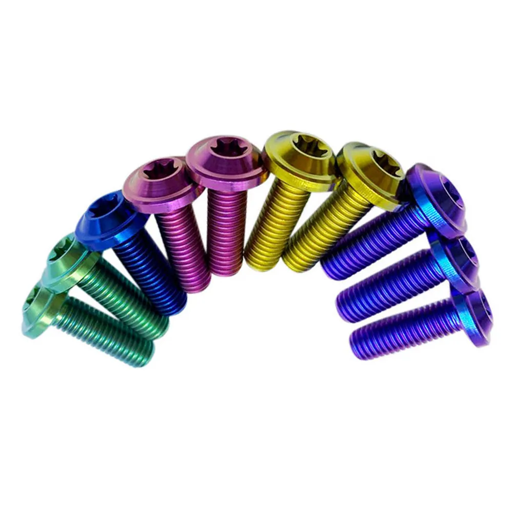 M5x 20 25 30 35mm Pernos Tornillos de titanio Cabeza de disco Torx Brida Cabeza pernos de titanio motocicleta