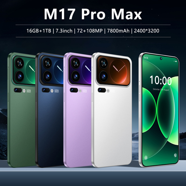 High Quality M17 Pro Max 5G Smartphone 16GB+1TB Large Memory for Business & Multitasking