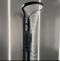 Mode nouveauté bain douche système pluie salle de bain panneau de douche intelligent SUS304 noir ensemble de douche pour salle de bain