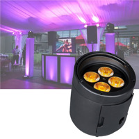Projecteur LED Slim Rechargeable IP65 4*20W RGBWAUV avec télécommande sans fil DMX512, étanche, pour fêtes, mariages, DJ, discothèques, clubs