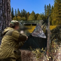 Abri de chasse portable et léger à trois panneaux en tissu polyester pour la chasse au cerf, au canard, à la dinde, piège à animaux pop-up en plein air