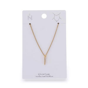 Collana con Pendente Triangolare Appuntito in Acciaio Inossidabile Placcato Oro, Minimalista per Uso Quotidiano, Unisex con Catena a Serpente - Product Image 3