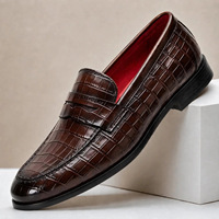 Mocassins Penny Homme en Cuir Véritable Gaufré Croco Respirants Décontractés Habillés Grandes Tailles Personnalisables Logo OEM ODM