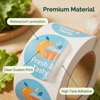 Étiquettes personnalisées holographiques pour contenants alimentaires, rouleaux d'autocollants ronds faciles à décoller pour les emballages alimentaires à emporter des restaurants et des plats faits maison