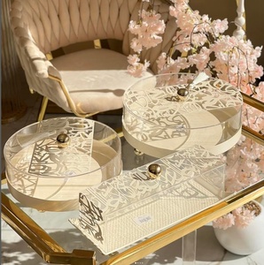 Jusee 2026 Nouvelle Boîte à Bonbons Métallique de <span class=keywords><strong>Ramadan</strong></span> Décoration en Acrylique Aïd Moubarak Boîte de Rangement Alimentaire Décoration de <span class=keywords><strong>Ramadan</strong></span> - Product Image 1