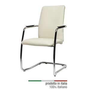 Silla de Visita Magix Clásica Marrón de Cuero Ecológico con Reposacabezas Ajustable, Moderna para Conferencias y Hoteles, Fabricada con Madera Contrachapada Genuina y PU - Product Image 1