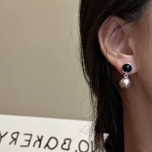 Pendientes de Plata de Ley S925 con Cuentas de Estilo Coreano, Diseño Básico Simple y Personalizado con Ágata, Nicho de Diseño Exclusivo - Product Image 4