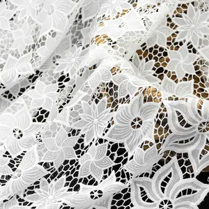 Fabricants vente en gros nouveau lait soie couleur Morning Glory évider vêtements pour femmes coton broderie dentelle tissu - Product Image 1