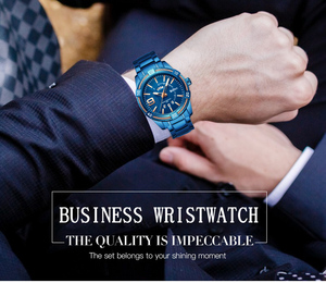   Orologio da Polso da <span class=keywords><strong>Uomo</strong></span> <span class=keywords><strong>di</strong></span> Lusso in Acciaio Inossidabile con Movimento al Quarzo, Display Analogico con Giorno della Settimana, Regalo Ideale - Product Image 4