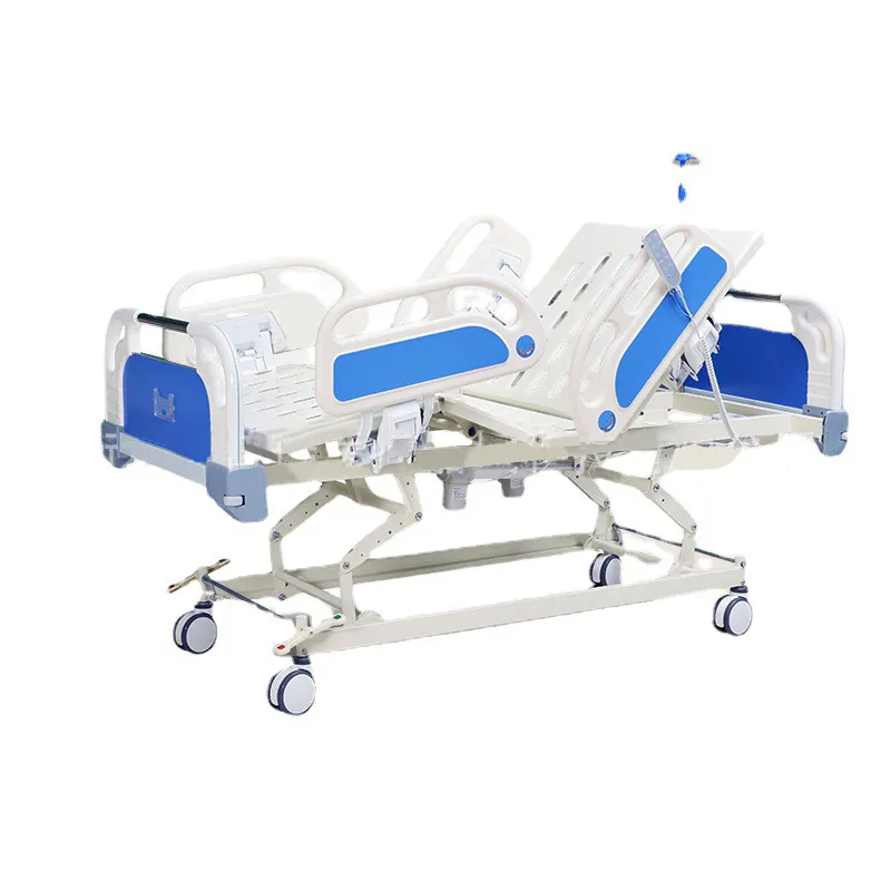 Cama de hospital Icu eléctrica de cinco funciones, cama multifuncional, fácil de usar, colchón de 8cm
