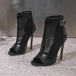 Hot-selling Women's Buckle Open-toe Cutout Stiletto Sandals Boots and Dress <b>Shoes</b> - Product Image 4