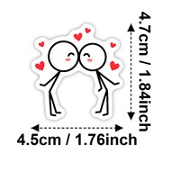 Autocollants populaires Baide Couple Stickman pour la Saint-Valentin, cadeau romantique pour déclaration d'amour, adhésifs DIY, imperméables, personnalisables, décoratifs
