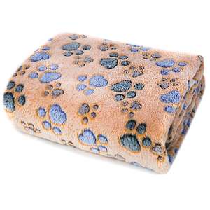 Songmai-mantas suaves de lana para perros y gatos, alfombrilla para dormir, cubierta de cama con estampado de pata para cachorros y otros animales pequeños - Product Image 1