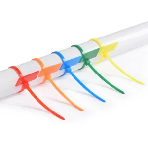 Colorful sign type nylon cable tie 4*150 network cable marker plastic label self-locking cable tie