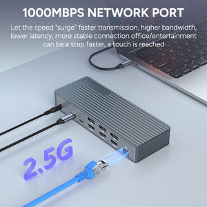 <span class=keywords><strong>Thunderbolt</strong></span> 4 40Gbps 20 trong 1 4K 60Hz USB Gen2 2.5 gam <span class=keywords><strong>Ethernet</strong></span> <span class=keywords><strong>Hub</strong></span> Mac Mini M4 Docking Station Màn hình kép cho DELL/HP/Mac - Product Image 3