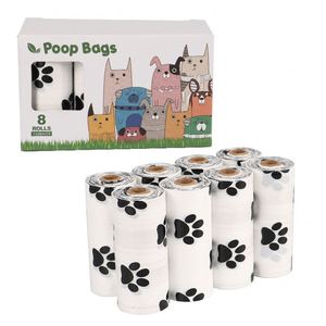 RTS 8 Rollos de Bolsas para Excremento de Perro 100% a Prueba de Fugas, Perfumadas, Ecológicas, Personalizadas, Compostables, con Lindo Diseño de Huellas - Product Image 2