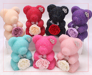 กล่องของขวัญรักษ์โลกขนาด 25 ซม. แบรนด์ Hebei Huiya Diamond & Pearl <span class=keywords><strong>Bear</strong></span> สำหรับเทศกาลตรุษจีน วันแม่ วันพ่อ และวันคริสต์มาส - Product Image 1
