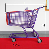 Chariot de courses à grande capacité Jonasson, chariot de supermarché, personnalisation, style américain, 210L, installation facile